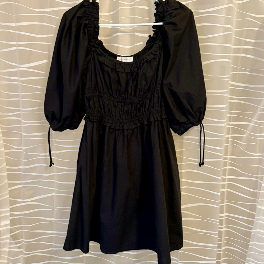 House of Harlow 1960 Black Puff Sleeve Dress (Size M)